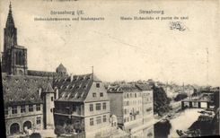 CPA Strasbourg Musee Hohenlohe et partie du quai 