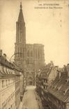 CPA Strasbourg cathedrale et rue Merciere 