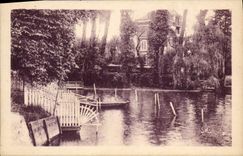 CPA Enghien les Bains coin du lac au pont de la Muse 