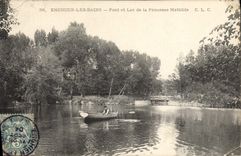 CPA Enghien les Bains pont et lac de la Princesse Mathilde 