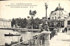 CPA Enghien les Bains le Nouveau Pavillon le jardin des Roses et le Theatre du casino 