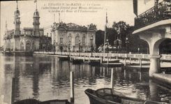 CPA Enghien les Bains le casino actuellement hopital pour Blesses Militaires le jardin des Roses et 