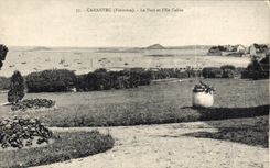 CPA Carantec Finistere le port et l'Ile Callot 