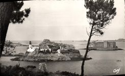 CPA Carantec Finistere l'Ile et le chateau du Taureau 