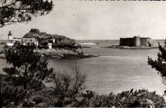 CPA Carantec Finistere l'Ile Louet et le chateau du Taureau 
