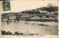CPA Lyon pont du palais de justice coteau de Fourvieres 