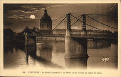 CPA Toulouse le pont suspendu et le Dome de la Grave au clair du Lune 