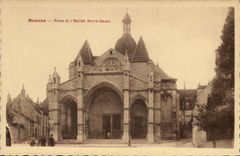 CPA Beaune place et l'eglise Notre Dame 