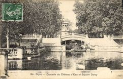 CPA Dijon Cascade du Chateau d'Eau et Square Darcy 