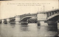 CPA Pont viaduc sur le Rhone reliant Tarascon Train a vapeur