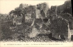 CPA Environs d'Arles les Baux Les Maisons du Planet et les Ruines du Chateau