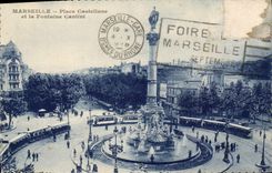 CPA Marseille Place Castellane et la Fontaine Cantini