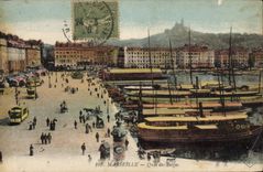 CPA Marseille Quai des Belges Bateaux