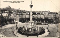 CPA Marseille la Place Castellane et Fontaine Cantini