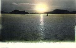 CPA Marseille Chateau d'If et des iles du Frioul Coucher de soleil
