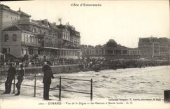 CPA Dinard  Vue de la Digue et les Casinos a Maree haute 