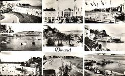 CPA Dinard Descente a la Plage Le Casino La Plage Vue vers St Malo La Palmeraie Les Vedettes Promena