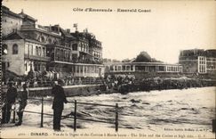 CPA Cote d'Emeraude Emerald Coast Dinard Vue de la Digue et des Casinos a Maree haute The Dike and t