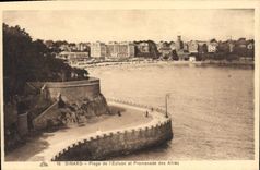 CPA Dinard Plage de l'Ecluse et Promenade des Allies 