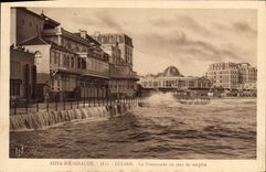 CPA Dinard La Promenaude au jour de tempete 