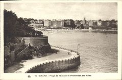 CPA Dinard Plage de l'Ecluse et Promenade des Allies 