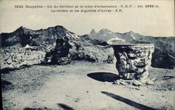 CPA Dauphine Col du Galibier et la table d'Orientation TCF le Goleon et les Aiguilles d'Arves 