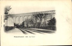 CPA Roquefavour la gare 