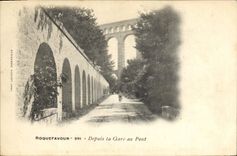CPA Roquefavour Depuis la gare au pont 