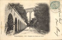 CPA Roquefavour depuis la gare au pont 