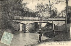 CPA Roquefavour Les Bords de l'Arc Peche Pecheur