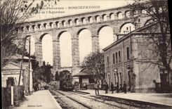 CPA Roquefavour l'Aqueduc Train