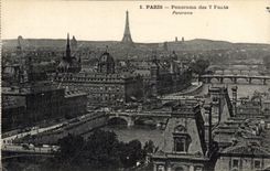 CPA Paris Panorama des 7 Ponts Tour Eiffel