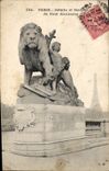 CPA Paris Details et Sculpture du Pont Alexandre III Lion Tour Eiffel