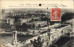 CPA Paris Pont Alexandre Vue Generale