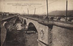 CPA Hendaye (cote Basque) Les Trois Ponts sur la bidassoa Frontiere franco espagnole