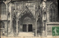 CPA Chaumont Haute Marne Eglise St Jean Baptiste ensemble du Portail Sud 