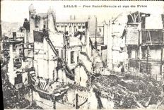 CPA Lille Rue St Genois et rue du Priez 