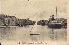 CPA Sete les quais vu du mole 