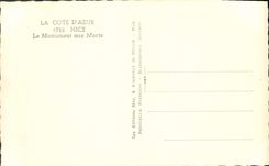 CPA Nice le Monument aux Morts 