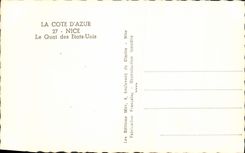 CPA La Cote d'Azur Nice le Quai des Etats Unis