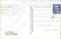 CPA Toulouse la rue d'Alsace Larraine et le Square du Capitol 