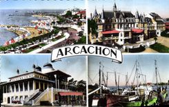CPA Arcachon de G a D plage et 3 Jetees casino de la plage Casino Mauresque les Sardiniers 