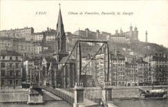 CPA Lyon Coleau de fourviere Passerelle St Georges 