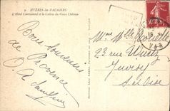 CPA Hyeres les Palmiers l'hotel Continental et la Colline du Vieux chateau 