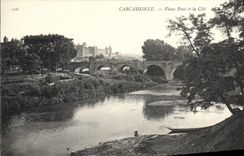 CPA Carcassonne Vieux pont et la Cite 