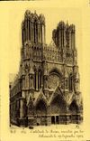 CPA Cathedrale de Reims Incendiee par les Allemands le 19 sep 1914 