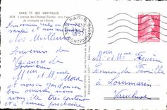 CPA Paris et ses Merveilles l'Avenue des Champs Elysees vers l'arc de Triomphe de l'Etoile 