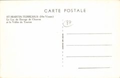 CPA St Martin Terressus Hte Vienne Le Lac du Barrage de Chauvan et la Vallee du Taurion