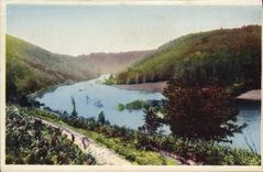 CPA St Martin Terressus Hte Vienne Le Lac du Barrage de Chauvan et la Vallee du Taurion 