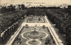 CPA Asnieres Le Parc de la Mairie 